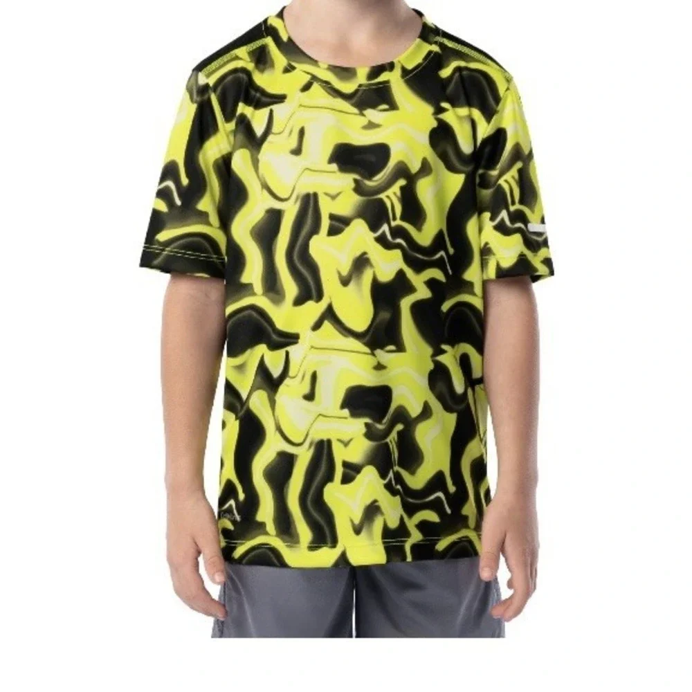 Athletic Works Boys Short Sleeve Core Tee Large 10-12 New with Tags Citrus Mesh